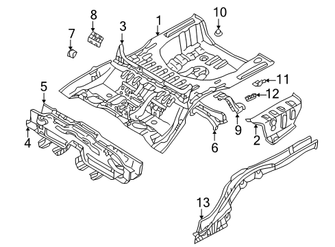 Support-Rear Floor Side Diagram for MR344513