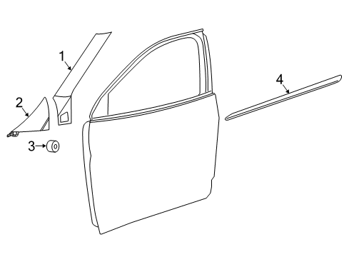 2022 Ram ProMaster City Exterior Trim - Front Door Diagram