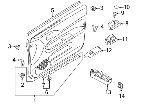 Bracket-Front Door Pull Handle Diagram for MR417133