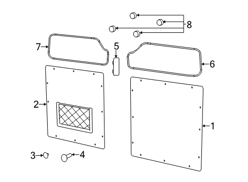 2022 Ram ProMaster 2500 Interior Trim - Back Door Diagram