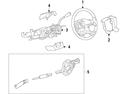 2023 Ram 1500 Classic Steering Column & Wheel, Steering Gear & Linkage, Shroud, Switches & Levers Diagram 4