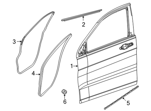 2023 Jeep Grand Cherokee L Door & Components Diagram 1