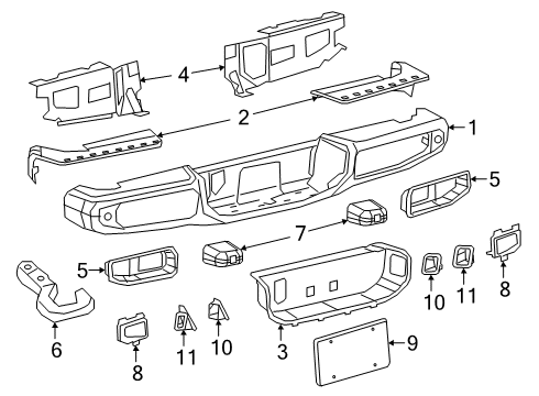 2022 Jeep Gladiator Bumper & Components - Rear Diagram 2