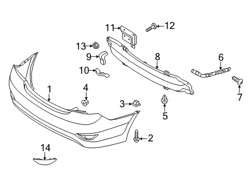 Assembly-Rear B-Assembly-Rear Bumper Side Diagram for 866131R000