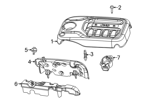 2022 Jeep Cherokee Engine Appearance Cover Diagram 1