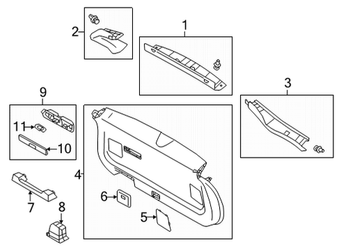 Lens-Rear Room Lamp Diagram for MR308940