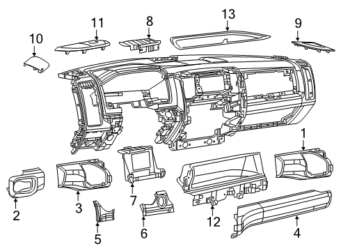 2022 Ram 3500 Cluster & Switches, Instrument Panel Diagram 5