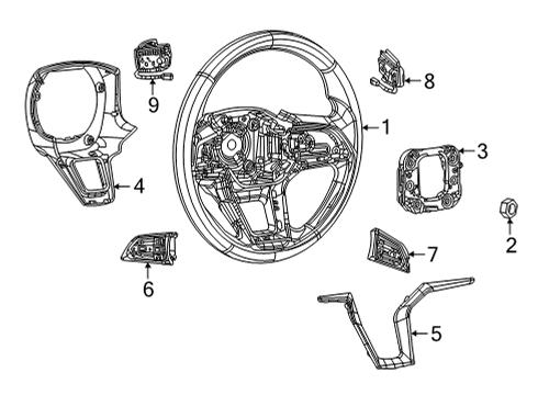 2021 Jeep Grand Cherokee L Wheel-Steering Diagram for 7HB30LA3AA
