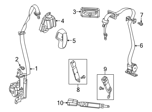 2021 Ram 1500 Classic BELT ASSY-FRONT OUTER Diagram for 5KP96TX7AJ