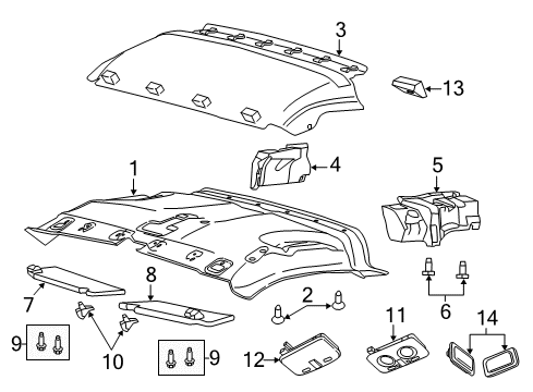 2022 Ram ProMaster 2500 Interior Trim - Roof Diagram 2
