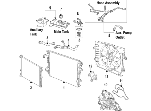 2022 Ram 1500 Cooling System, Radiator, Water Pump, Cooling Fan Diagram 8