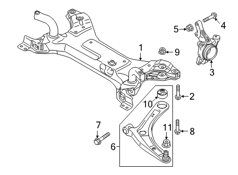 Bolt-Front Door Hinge Diagram for MU140067