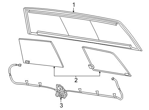 2023 Ram 1500 Glass & Hardware - Back Glass Diagram 2