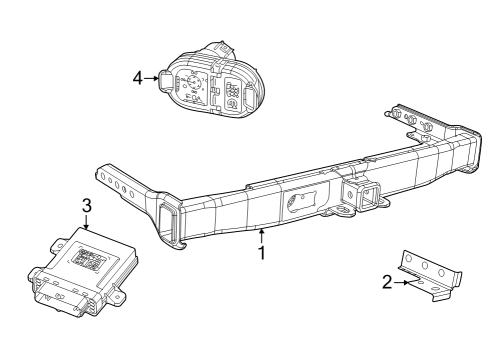 2022 Jeep Grand Cherokee Trailer Hitch Components Diagram 1