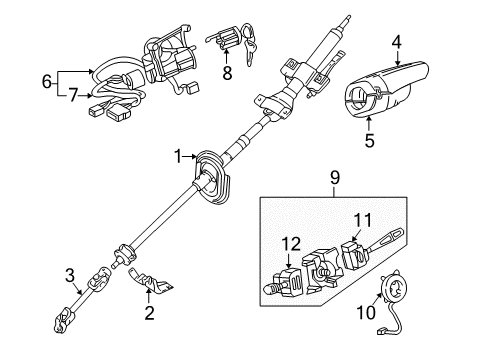 Cover-Steering Column Diagram for MR402456