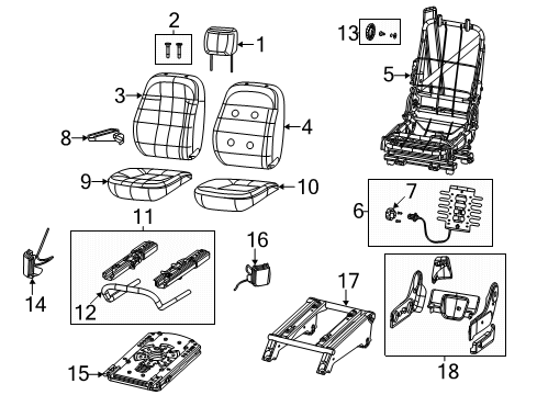 2023 Ram ProMaster 2500 Front Seat Components Diagram 3