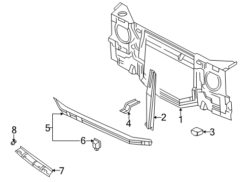 Bracket-Front End Structure Diagram for MR485795