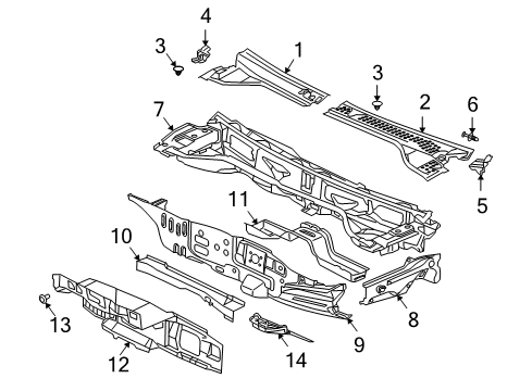 CROSSMEMBER-Dash Panel Diagram for MR981268