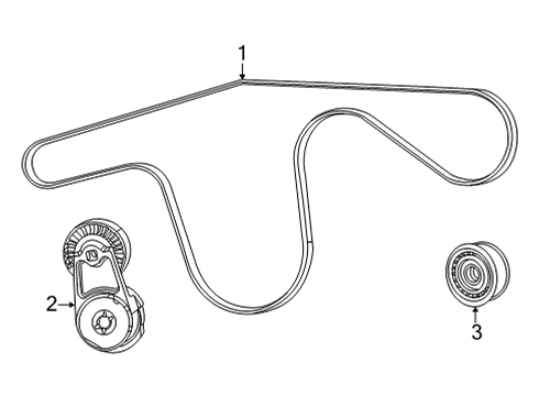 2021 Jeep Grand Cherokee L Belts & Pulleys Diagram 1