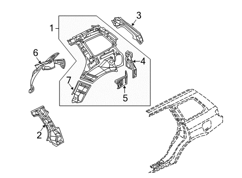 Extension-Quarter Panel Diagram for MR954442