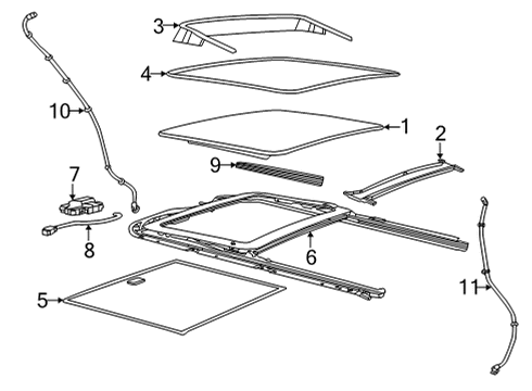 2022 Jeep Grand Cherokee L Sunroof Diagram 1