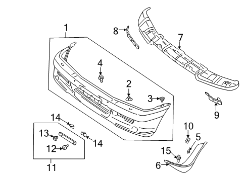 Clip-Front Bumper Diagram for MR415259