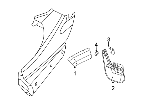 2022 Ram ProMaster 2500 Exterior Trim - Fender Diagram