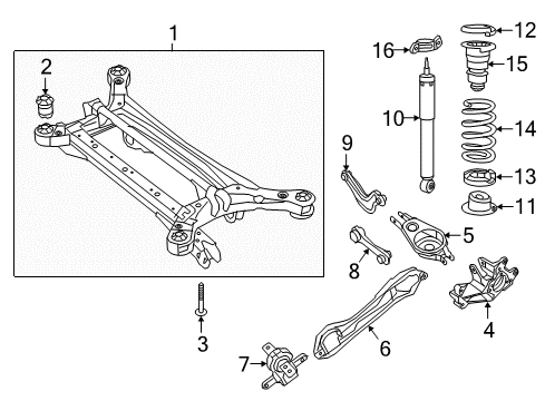 2022 Chrysler Voyager Rear Suspension, Lower Control Arm, Suspension Components Diagram 1