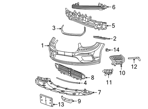2023 Chrysler Voyager Bumper & Components - Front Diagram 1