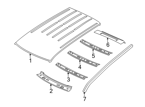 2021 Jeep Grand Cherokee HEADER-ROOF FRONT Diagram for 55369449AF