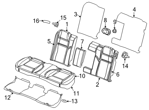 2022 Dodge Challenger Rear Seat Components Diagram 2