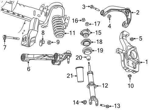 2023 Ram 1500 Suspension Components, Lower Control Arm, Upper Control Arm, Ride Control, Stabilizer Bar Diagram 6