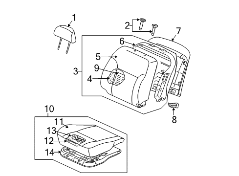 Cover-Front Seat Back Diagram for MR986255XA