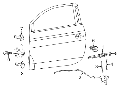 Link-Outside Handle To Latch Diagram for 68074113AB