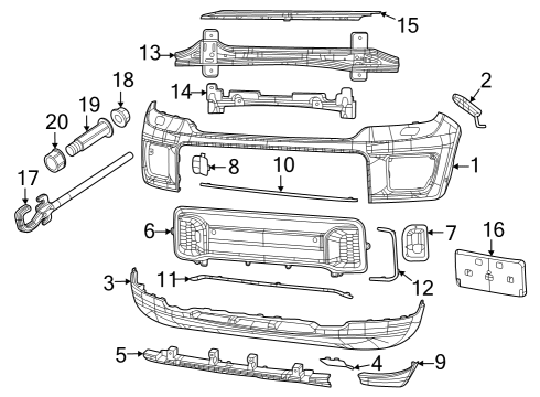 2023 Jeep Grand Cherokee Bumper & Components - Front Diagram 2