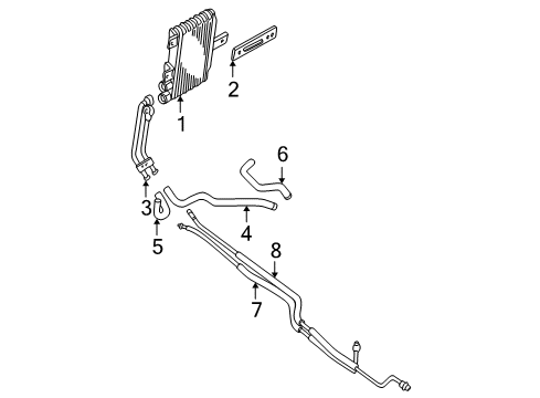 Hose-T/M Oil Cooler Line Diagram for MR350892