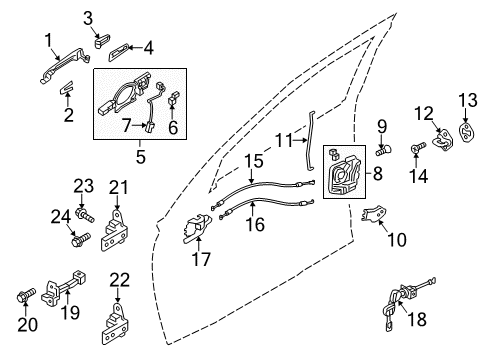 Cover-Front Door Outside Handle Diagram for 5716A020YD