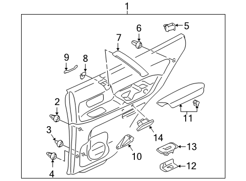 Armrest-Rear Door Diagram for MR610442