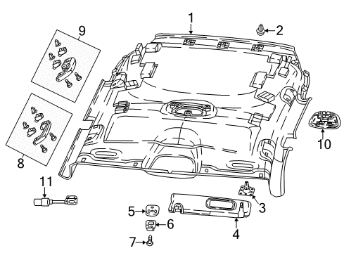 2022 Jeep Compass Interior Trim - Roof Diagram