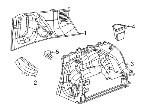 2023 Jeep Compass Interior Trim - Quarter Panels Diagram