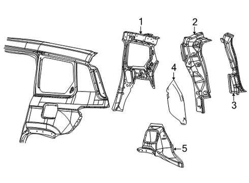 2023 Jeep Grand Cherokee L Inner Structure - Quarter Panel Diagram