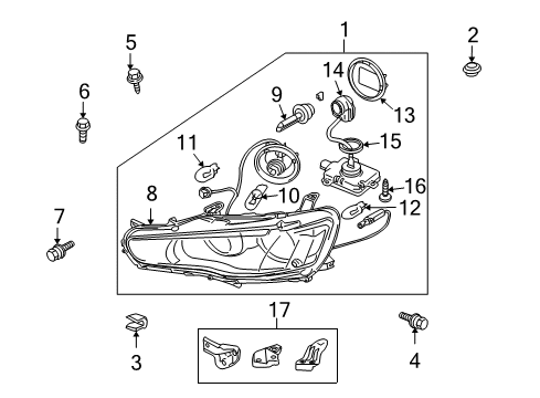 Headlamp Bulb Socket Bulb Diagram for 8301A734
