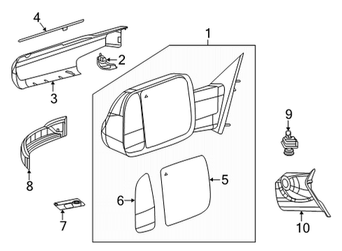 2024 Ram 1500 Outside Mirrors Diagram 1
