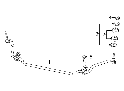 2023 Ram ProMaster 2500 Stabilizer Bar & Components - Front Diagram