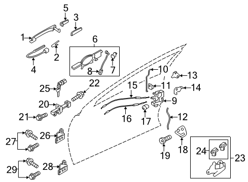 Cable-Front Door Inside Lock Diagram for 5715A377