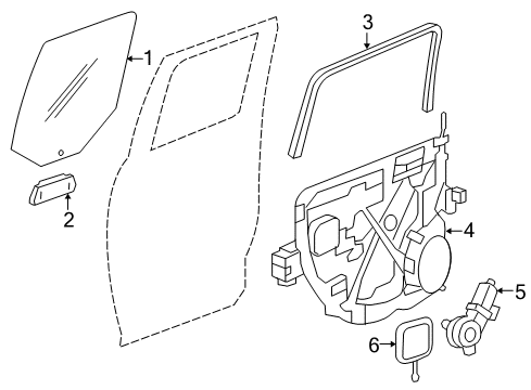 2014 Ram 2500 Glass-Rear Door Diagram for 55112403AB
