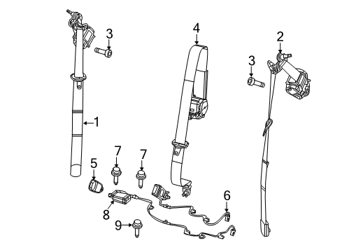 2023 Jeep Compass Rear Seat Belts Diagram