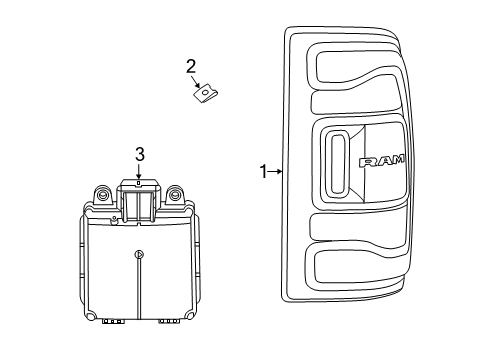2022 Ram 3500 Tail Lamps Diagram 1