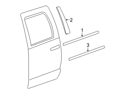 2021 Ram 1500 Classic Exterior Trim - Rear Door Diagram 2