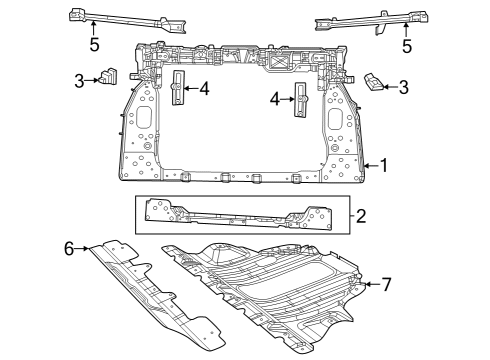 2023 Jeep Compass Radiator Support, Splash Shields Diagram
